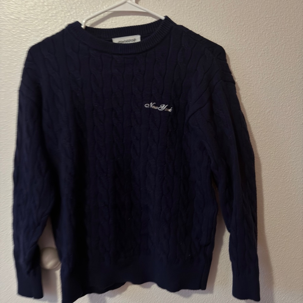 Navy Cable Knit Sweater